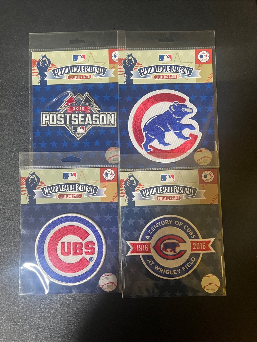 Major League Baseball Chicago Cubs Blue & Red Collector Patch Set (4)